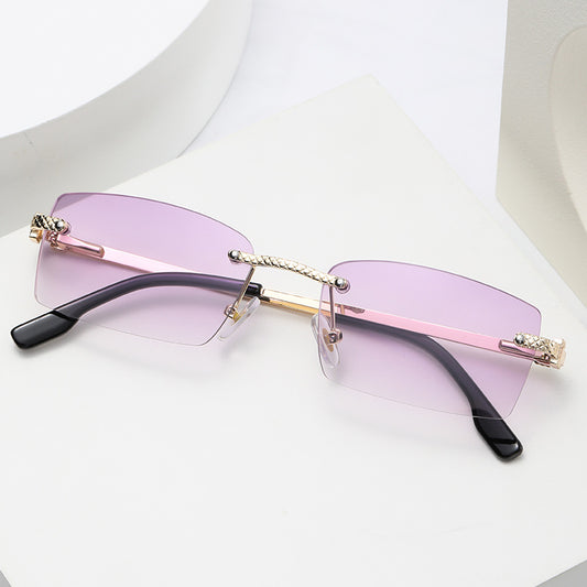 Ocean Breeze: Rimless Square Sunglasses